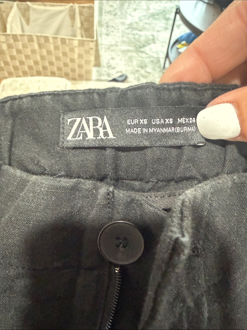 ZARA Women’s Black Chinos with Button Fly